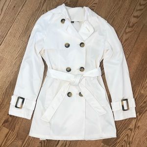 Jones New York White Double-Breasted Coat